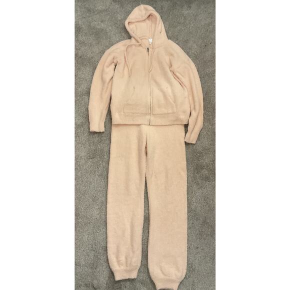 Forever 21 Women's Cream Sweater Knit Zip-Up Hoodie and  Jogger Pants, L - Picture 4 of 7